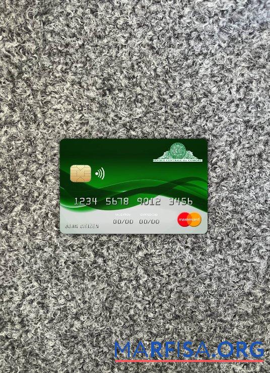 Blank Comoros Sanduk bank mastercard photolook front template